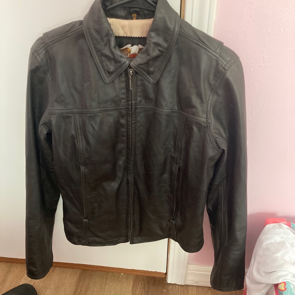 Harley Davidson women leather coat size XS